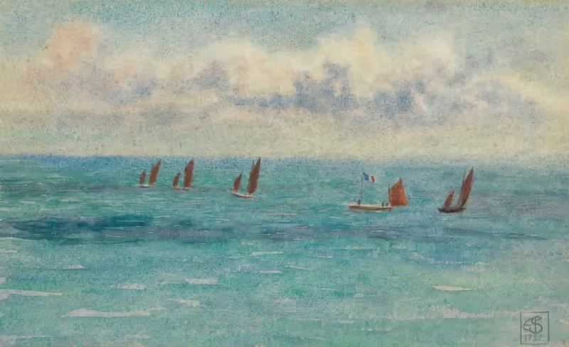 French yachts at sea — Joseph Edward Southall