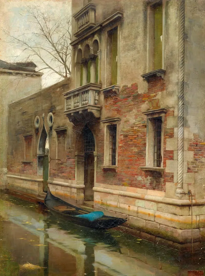Venice, A Gondola on a Canal — Luigi Selvatico