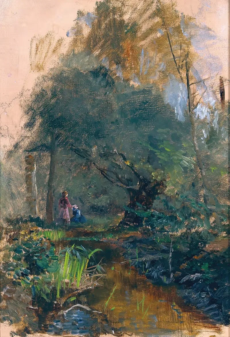Дети у горного ручья by Мари Эгнер — digital art print download
