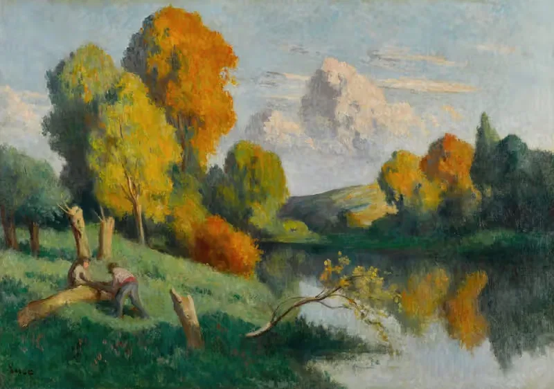 Les scieurs, paysage de La Cure — Maximilien Luce