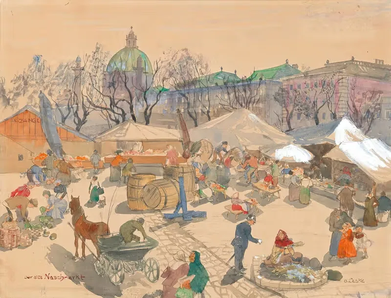 Старый рынок, Вена by Оскар Ласке — digital art print download