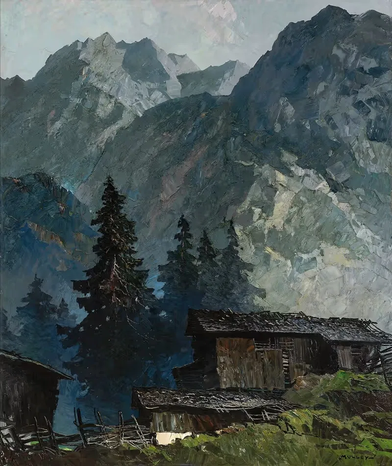Высокий пастбище в горном лесу by Оскар Мулли — digital art print download