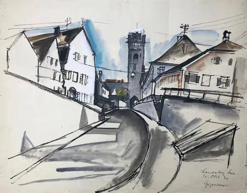 Landsberg am Lech by Otto Geigenberger, 1930 — digital art print download