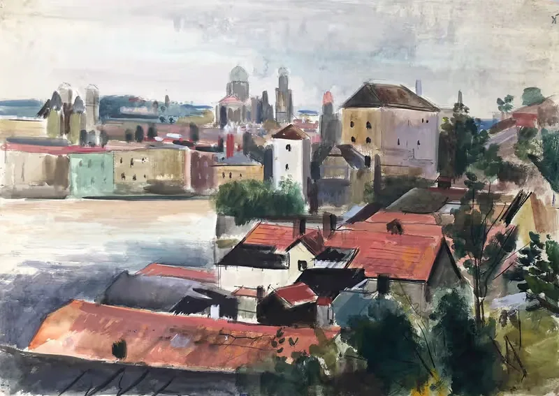Пассау на Инне by Отто Гейгенбергер, 1939 — digital art print download