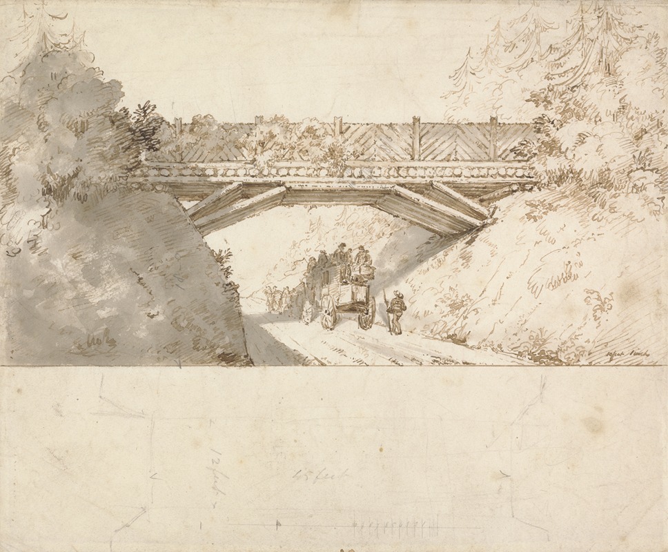 Design for Bridge over Great Western Road by Сэр Джеффри Уайатвилл — digital art print download
