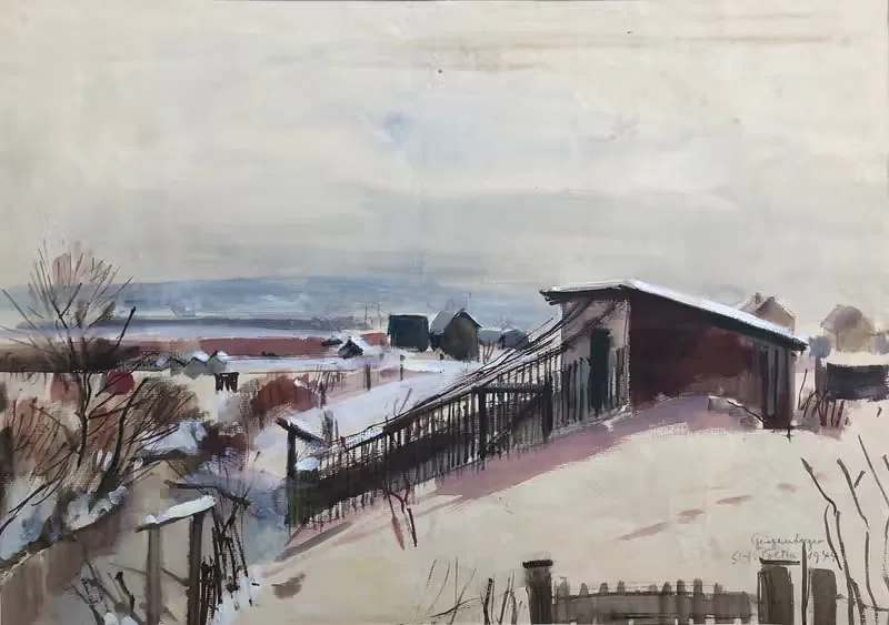 Зима в Санкт-Пёльтене by Отто Гейгенбергер, 1944 — digital art print download