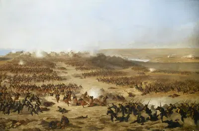 Атака на зеленый холм и белые сооружения, 7 июня 1855 года. Эпизод Крымской войны (1853-1856) by Поль Александр Протэ,…
