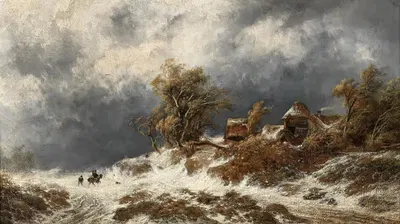 Возвращение домой в зимнем пейзаже by Ремигий Адрианус ван Хаанен — digital art print download