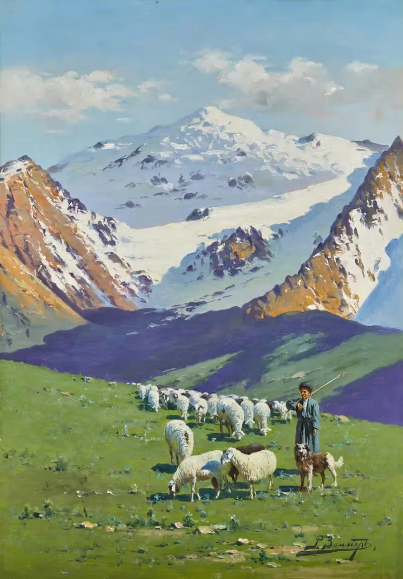 Пастух в Кавказе by Ричард Карлович Цоммер — digital art print download