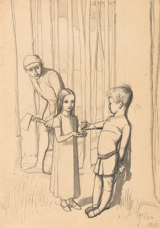 Study for The Woodman's Daughter by Сэр Джон Эверетт Милле, 1849 — digital art print download