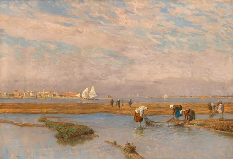 Коллекционеры ракушек в лагуне by Стефан Симони, 1907 — digital art print download