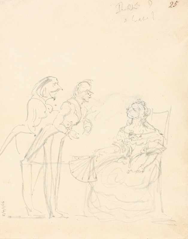 Two Gentlemen Talking to a Seated Lady — Sir John Everett Millais