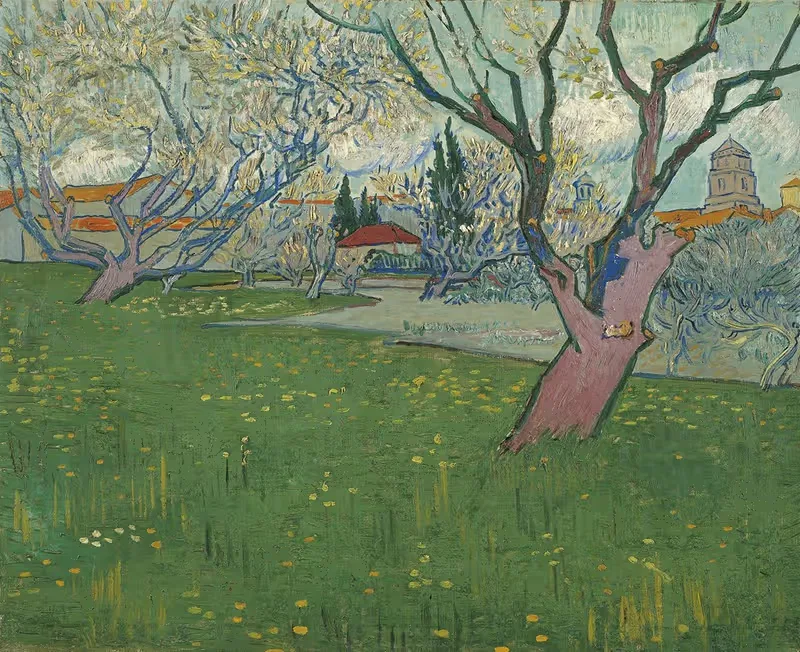Orchards in blossom, view of Arles — Vincent van Gogh