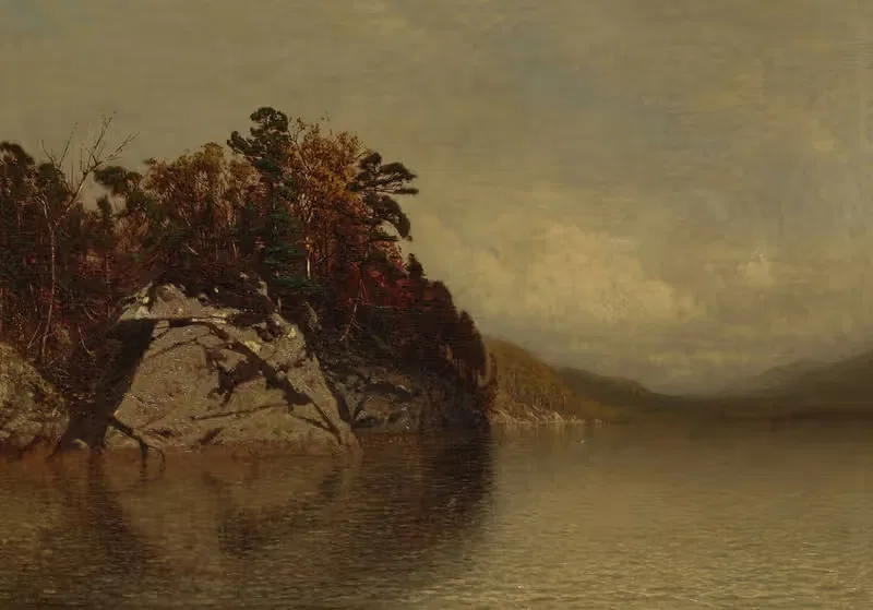 Lake Scene by Alexander Helwig Wyant, 1872 — digital art print download