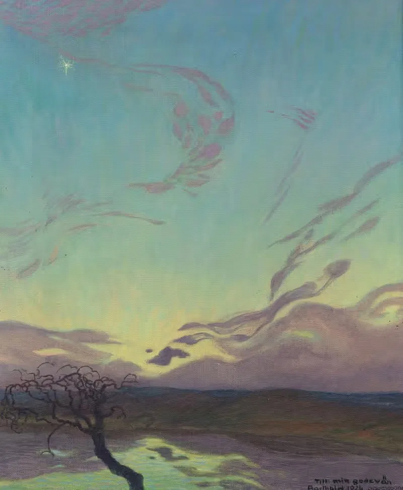 Landscape at dusk by Alfred Proessdorf, 1918 — digital art print download