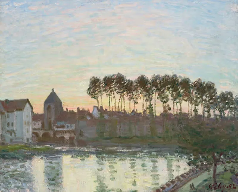 Moret-sur-Loing au soleil couchant — Alfred Sisley