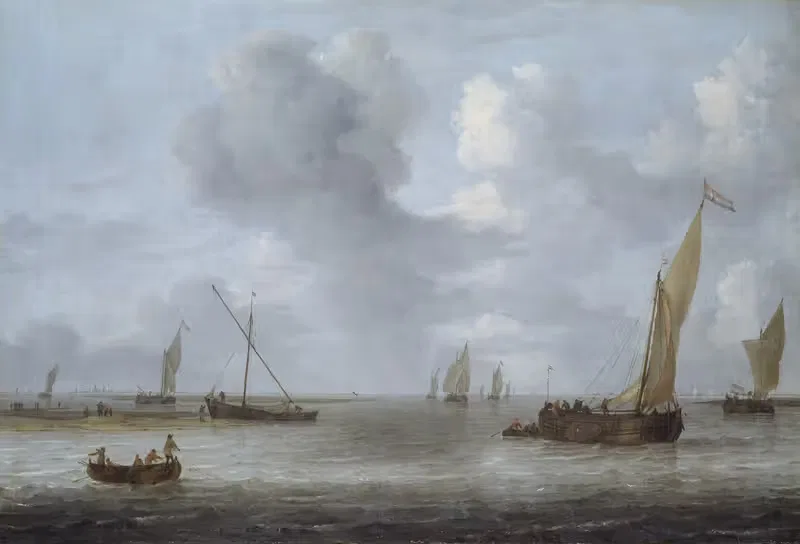 A River Scene with Shipping by Arnoldus Van Anthonissen — digital art print download