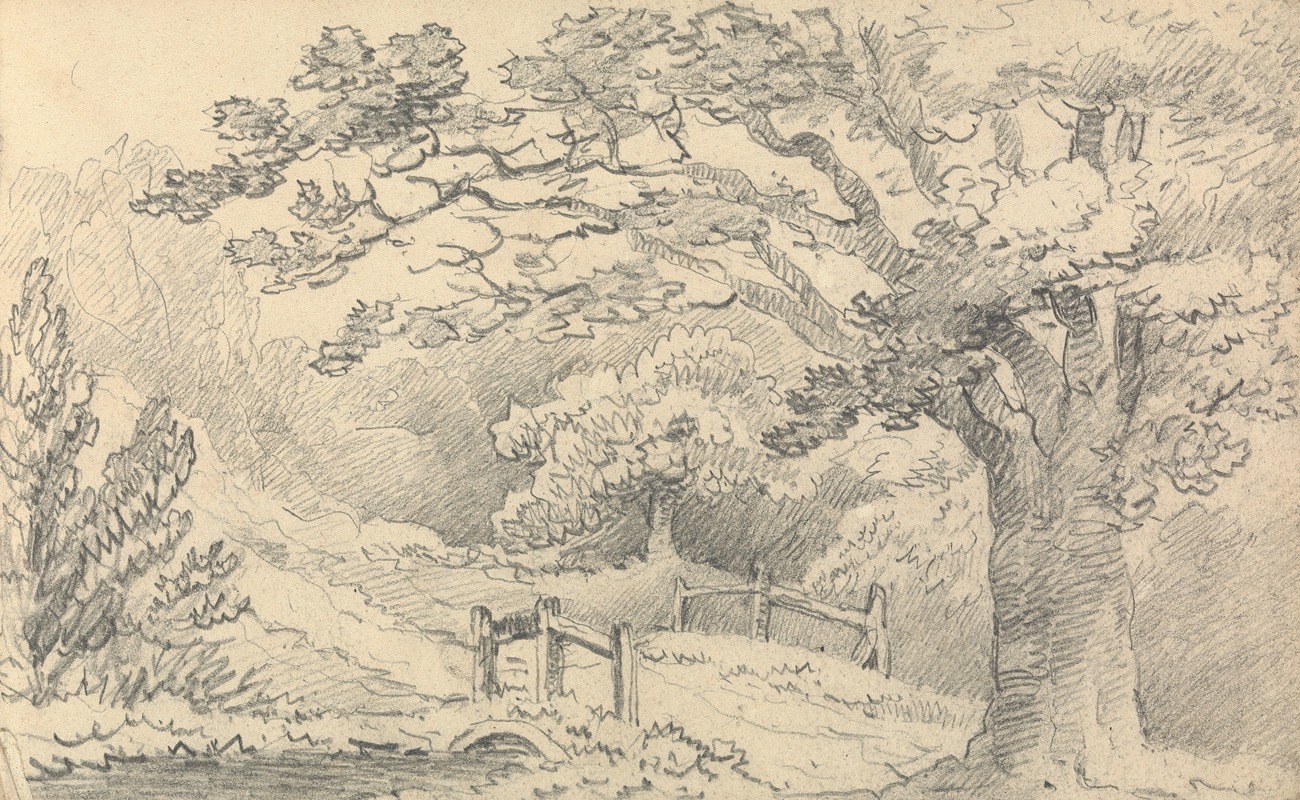 Rural Landscape with a Bridge by Томас Бредшоу — digital art print download
