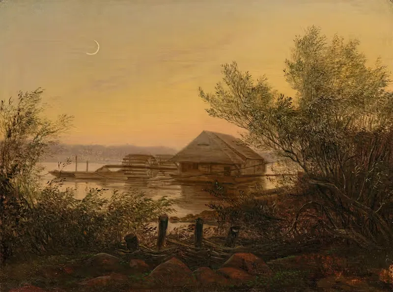 Ship mill on the Elbe near Dresden — Carl Gustav Carus