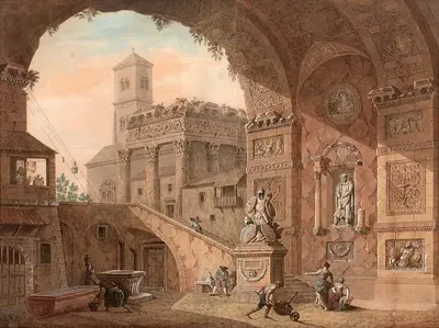 Caprice de ruines antiques by Charles Louis Clérisseau — digital art print download