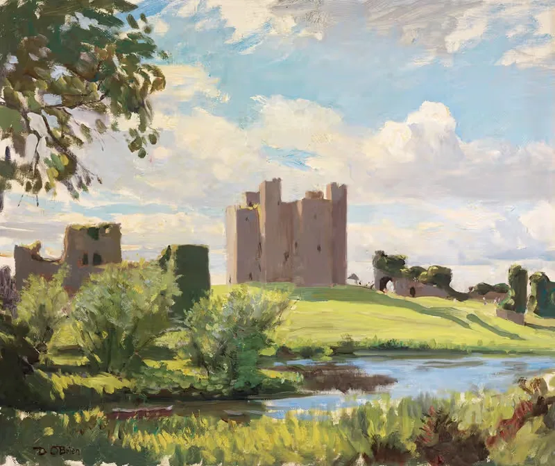 Trim Castle, County Meath by Dermod O'Brien, 1938 — digital art print download