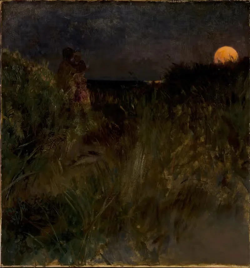 Восход луны над дюнами by Эйлиф Петерссен, 1883 — digital art print download