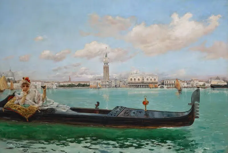 Наблюдатель на Венецианской лагуне by Энрике Серра Аукэ, 1885 — digital art print download