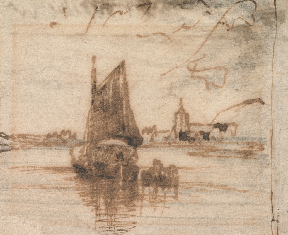 A Sailing Boat Becalmed by Томас Кресвик — digital art print download