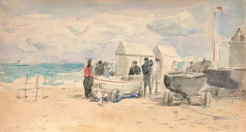 Les canots sur la plage à Trouville — Eugène Boudin