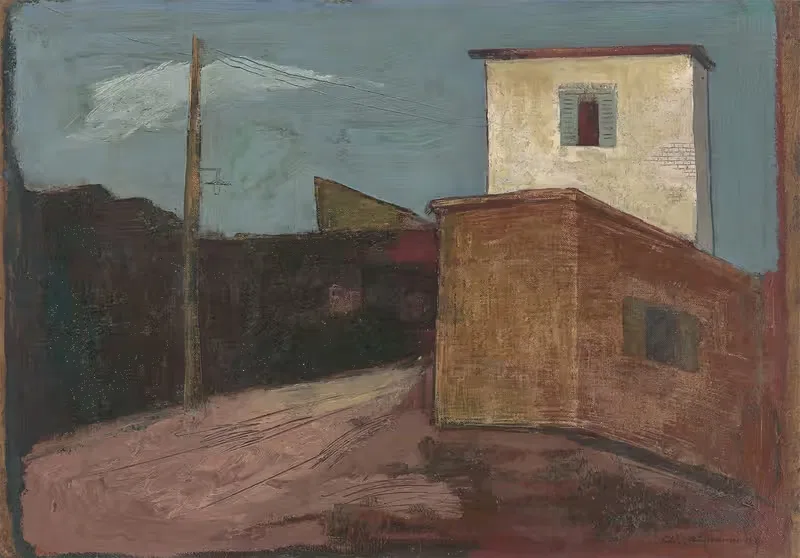 Straße mit Telefonmasten by Felix Nussbaum, 1932 — digital art print download