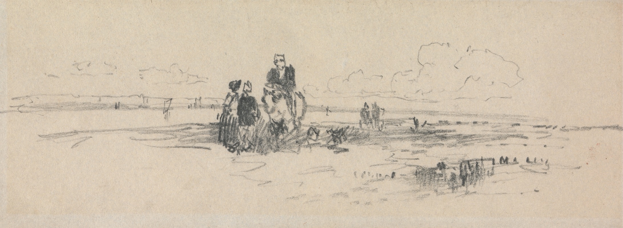 Figures on the Shore by Томас Кресвик — digital art print download