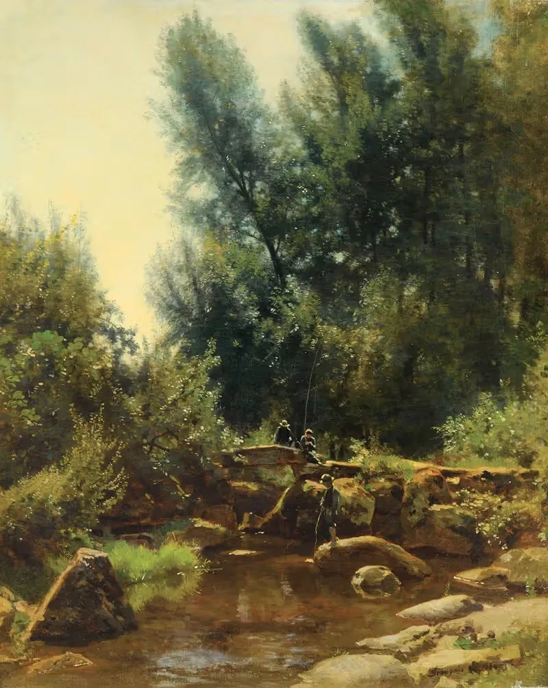 Рыбалка by Франсуа-Луи Франсэ, 1886 — digital art print download