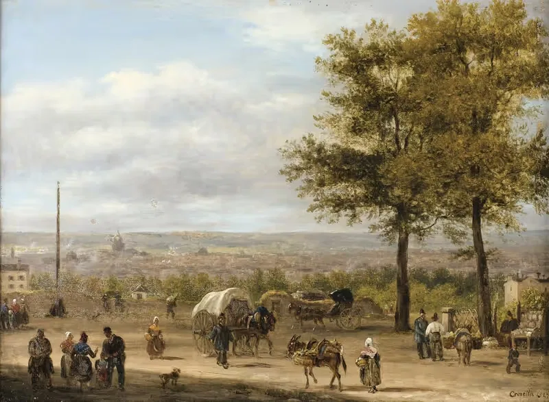 Вид с высот Парижа by Джузеппе Канелла, 1827 — digital art print download