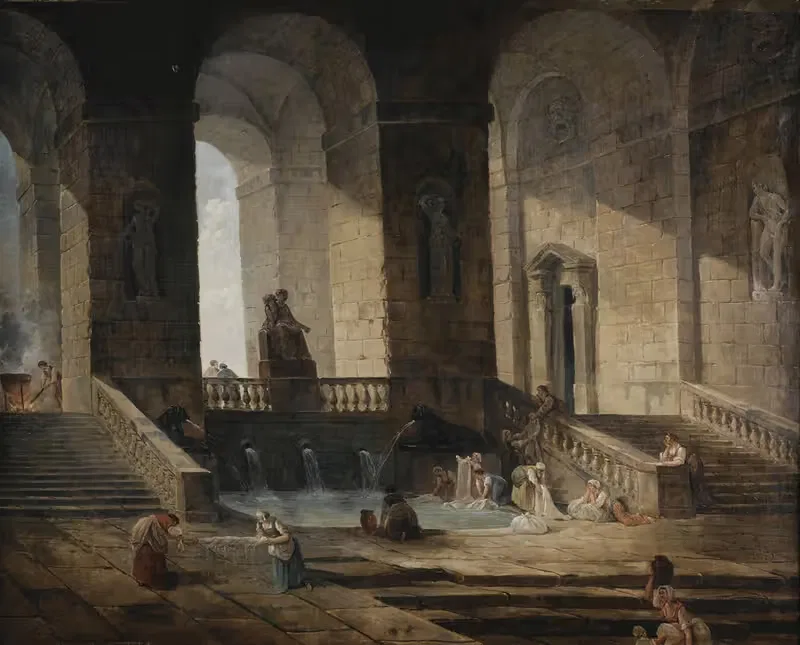 Lavandières dans une architecture romaine — Hubert Robert
