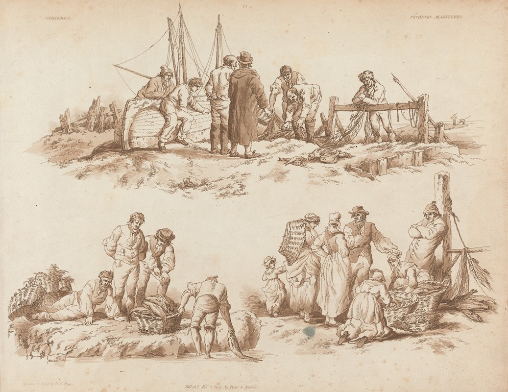 Fishermen by Уильям Генри Пайн — digital art print download