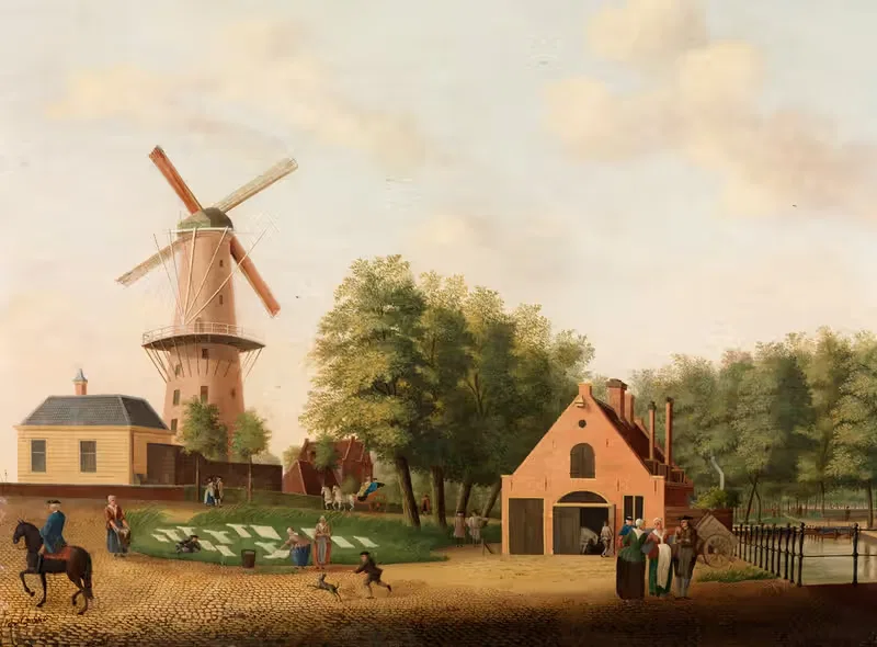 Village with a Windmill by Jan Spaan — digital art print download