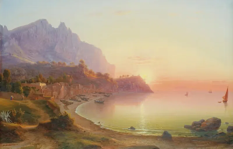 Vue de la Côte italienne, probablement Capri — Johann-Rudolf Bühlmann