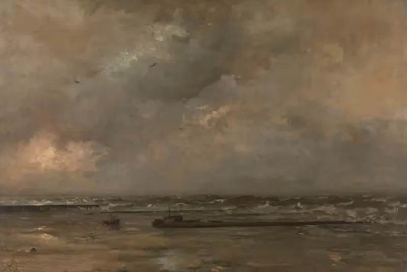The North Sea at Blankenberge — Louis Artan