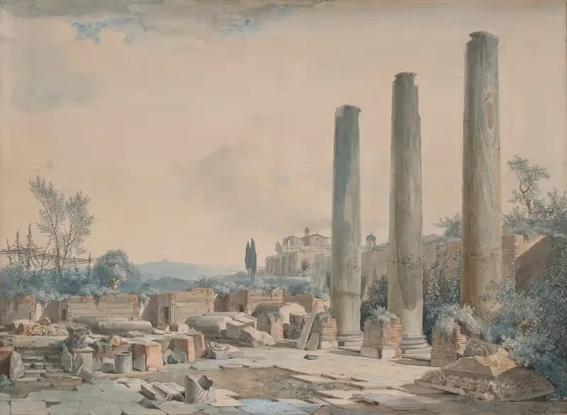 Les ruines du temple de Jupiter à Pouzzoles — Louis-François Cassas