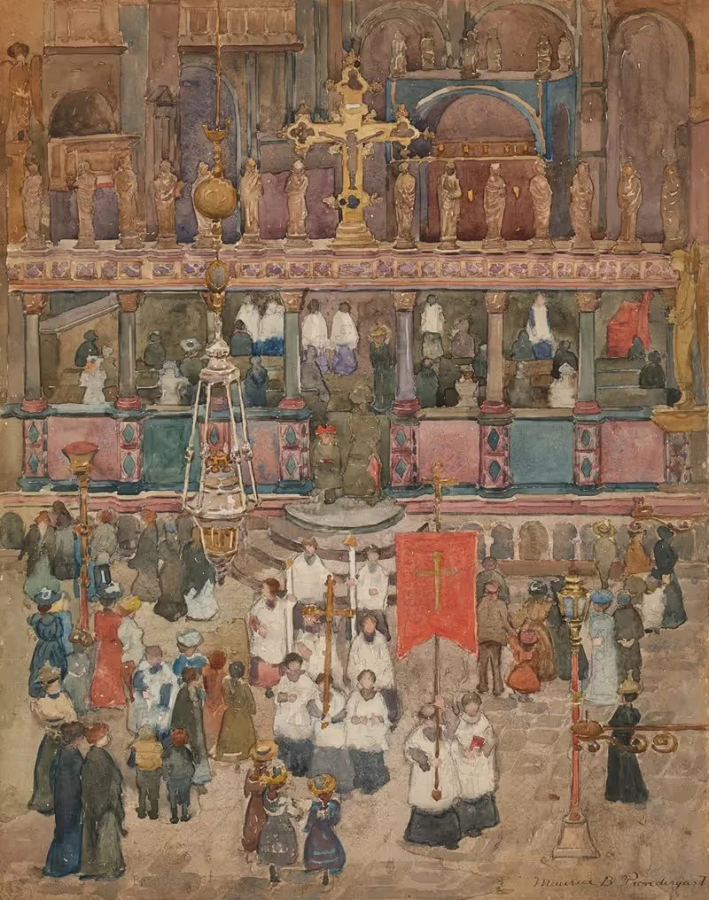 Easter Procession, St. Marks by Maurice Prendergast, 1898 — digital art print download