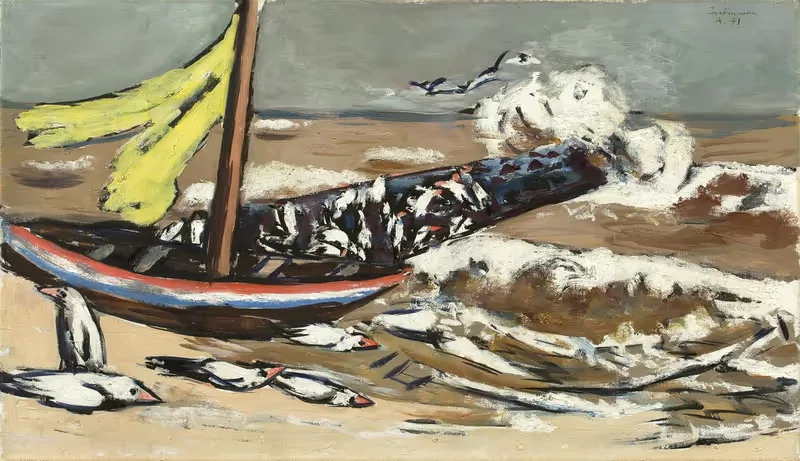Коричневое море с чайками by Макс Бекманн, 1941 — digital art print download