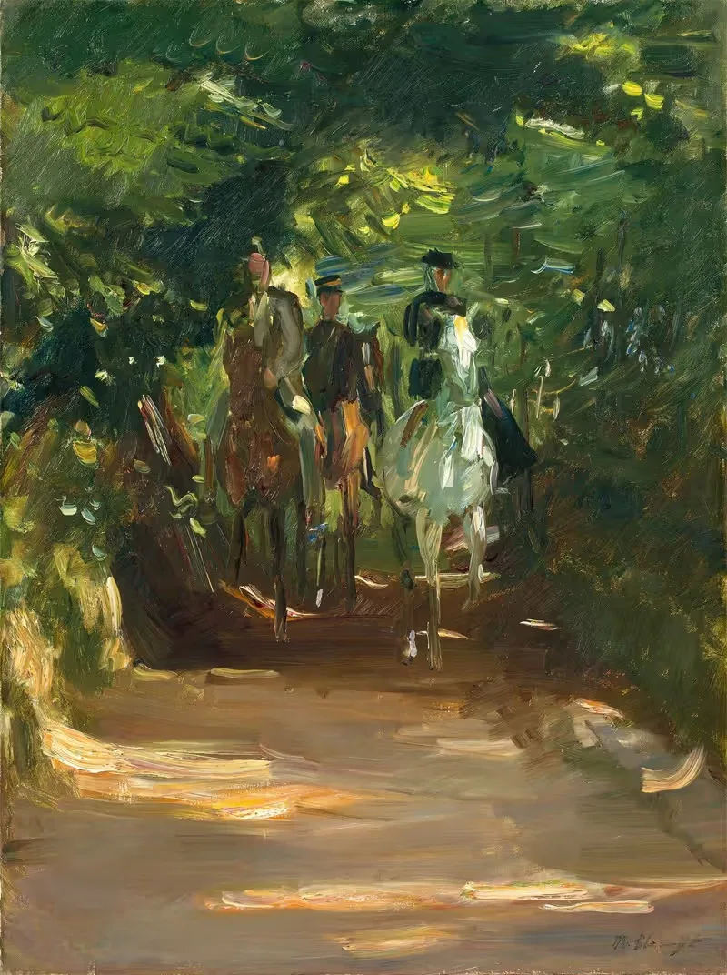 Группа всадников в лесу by Макс Слевогт, 1902 — digital art print download