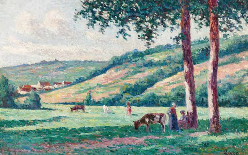 Paysage aux bergères et vachers — Maximilien Luce
