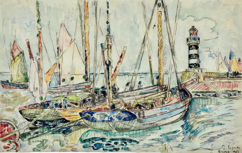 Bateaux au port, île de Groix — Paul Signac