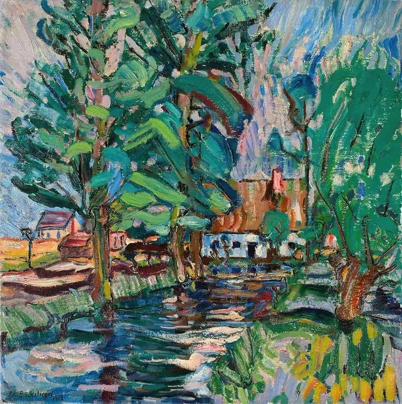 Mühle in Deppendorf by Peter August Böckstiegel, 1912 — digital art print download