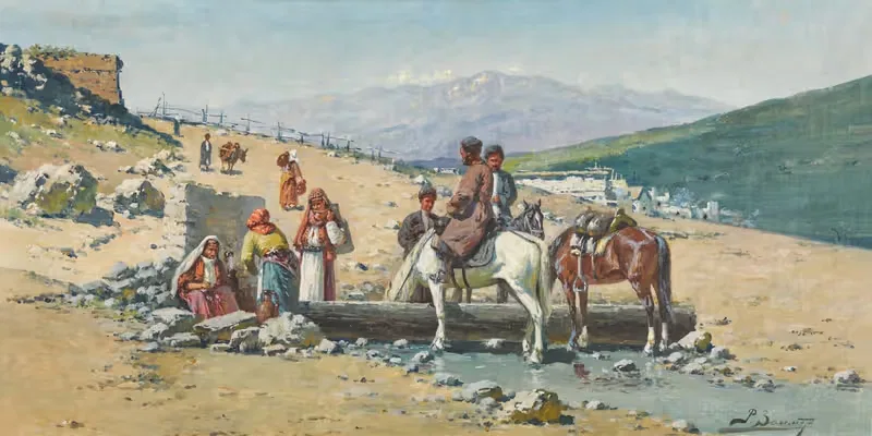 At the Well by Richard Karlovich Zommer — digital art print download