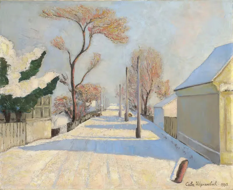 Šid under Snow by Sava Šumanović, 1935 — digital art print download