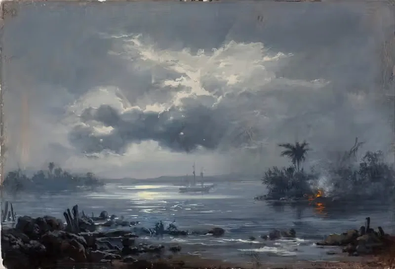 Эскиз к 'Проходу Хумайта' by Виктор Мейреллес, 1886 — digital art print download