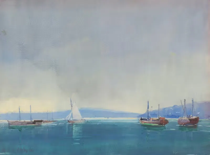 Вечер после дождя, Окленд by Альфред Уолш, 1911 — digital art print download