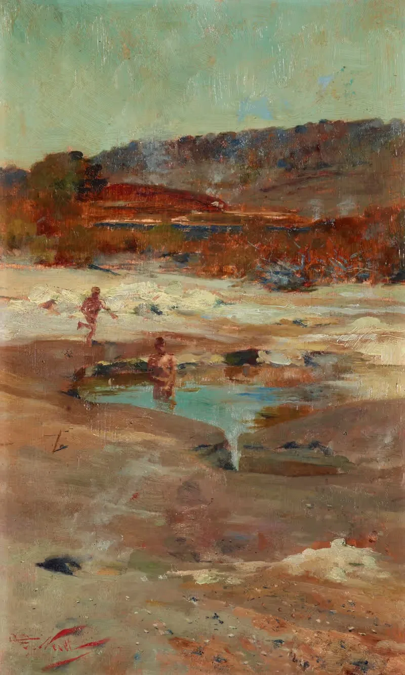 At Rotorua by Girolamo Nerli — digital art print download